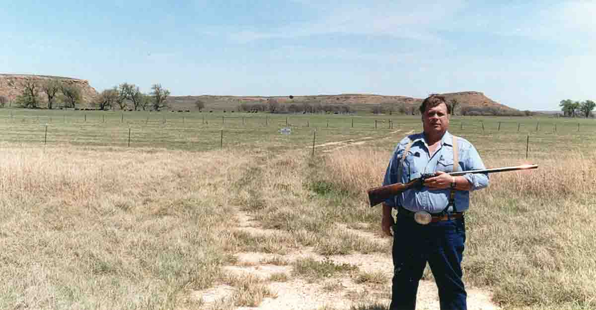 Mike at the location of Adobe Walls, Texas, where bison hunter Billy Dixon supposedly hit a Native American warrior with a Sharps .50-90 at over 1,500 yards.